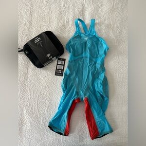 Speedo Blue and Red Women's Swim One Piece